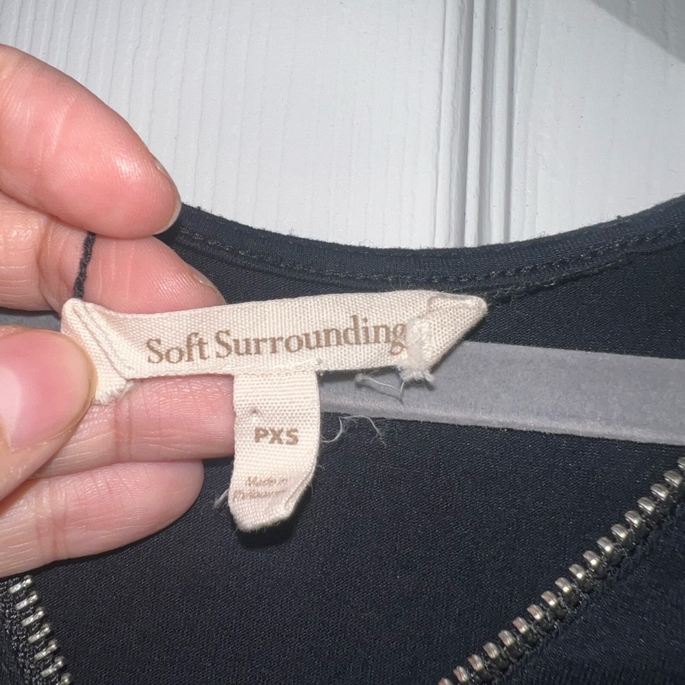 Soft Surroundings Solid Black Maxi Dress With Sil… - image 5